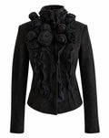 Class Roberto Cavalli Leather Rosette Jacket - 2009