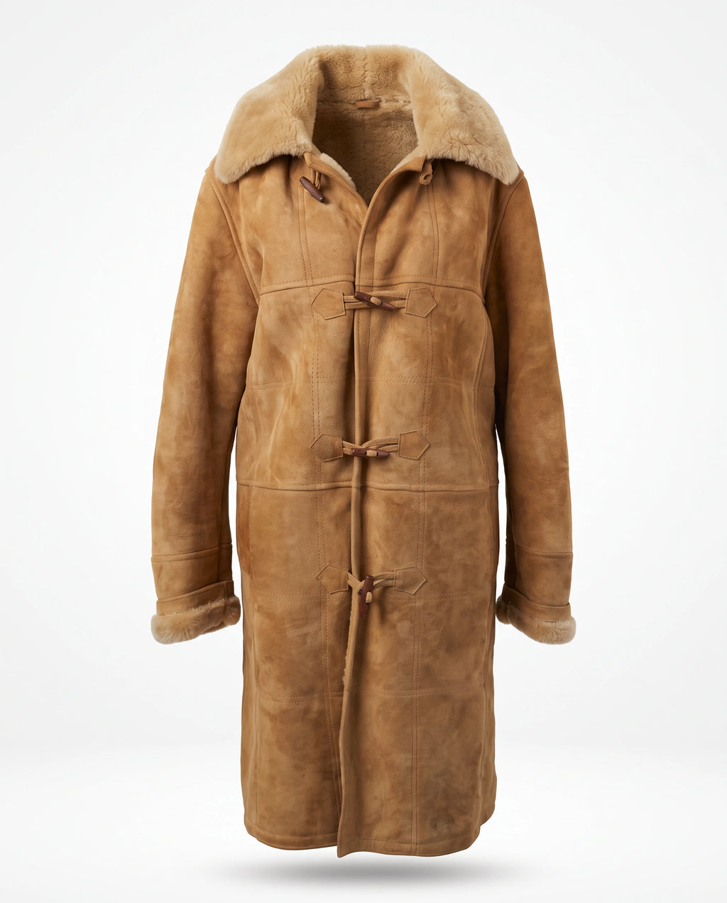 1970s French Shearling Toggle Coat – Camel Suede