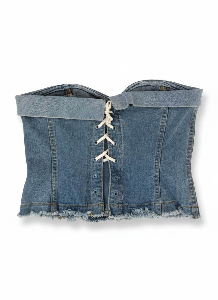 Marc Jacobs Vintage 2000s Denim Corset Top