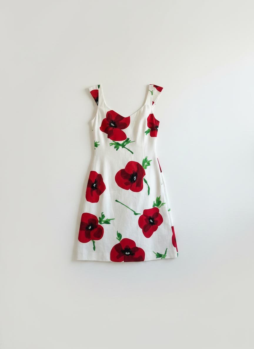 Moschino Cheap and Chic Poppy Print Shift Dress