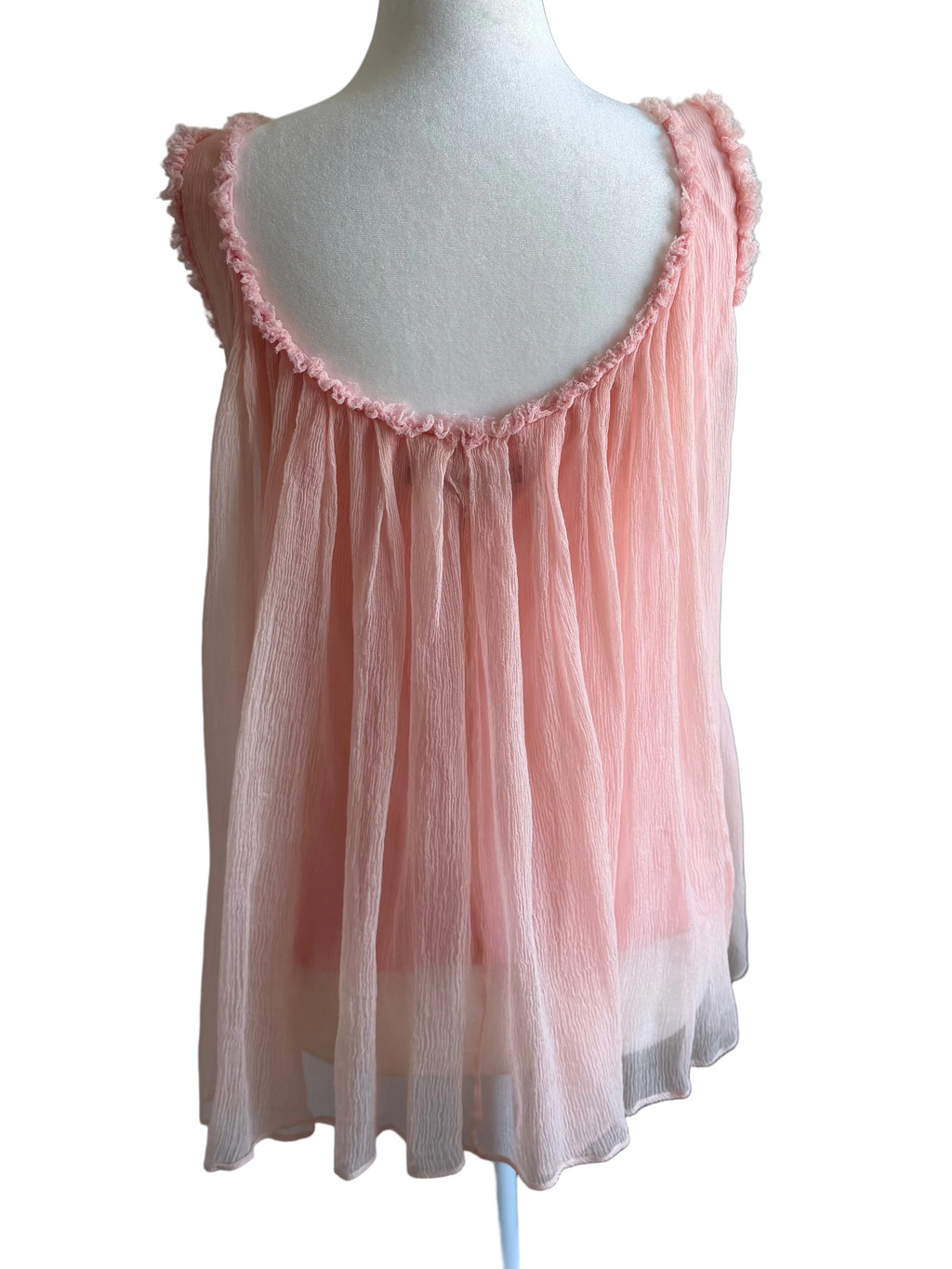 Gucci Tom Ford FW01 Runway Look 4 Pink Sheer Silk Chiffon Top