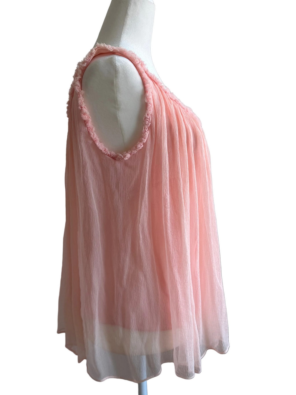 Gucci Tom Ford FW01 Runway Look 4 Pink Sheer Silk Chiffon Top