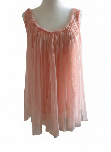 Gucci Tom Ford FW01 Runway Look 4 Pink Sheer Silk Chiffon Top