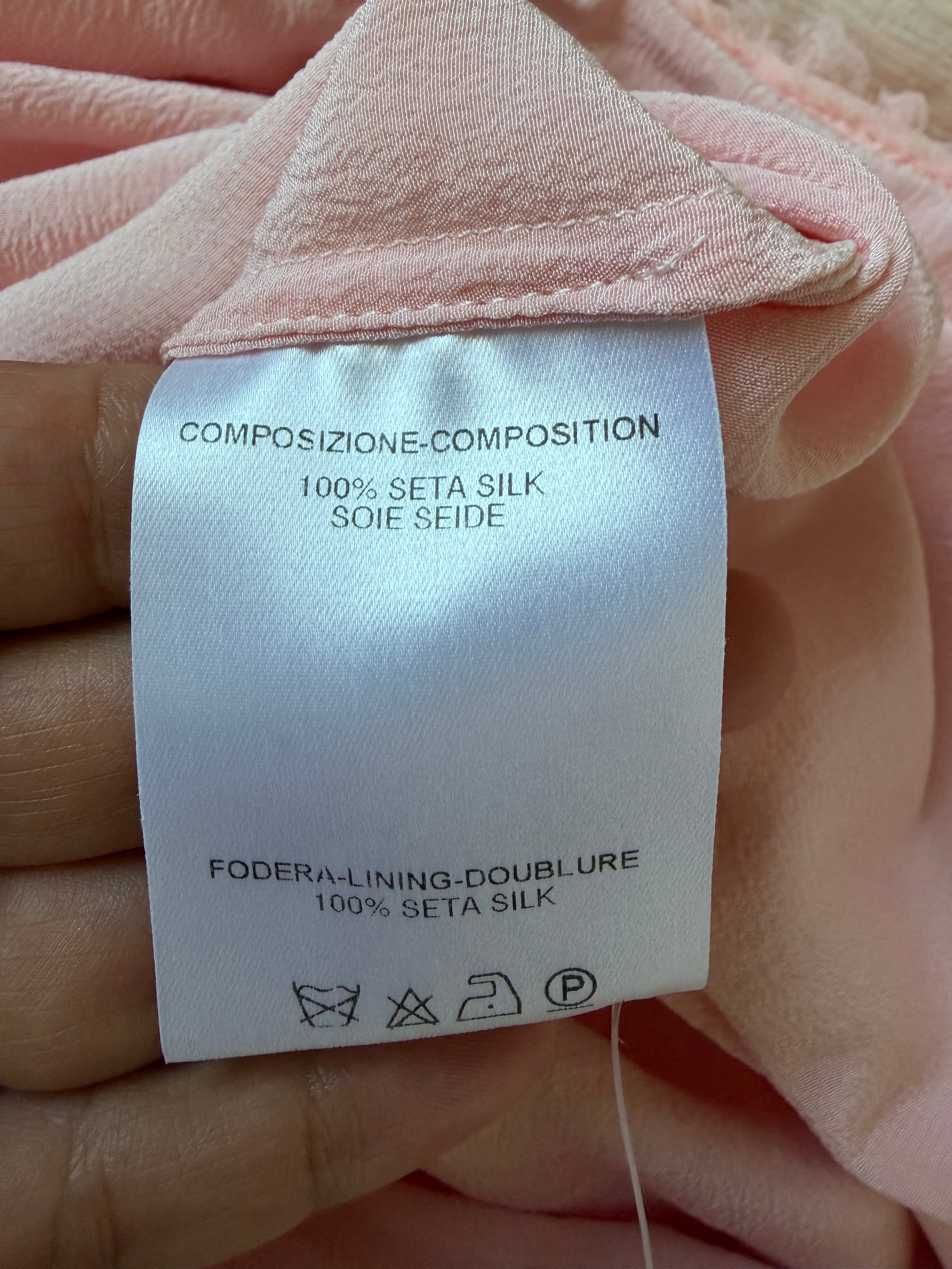 Gucci Tom Ford FW01 Runway Look 4 Pink Sheer Silk Chiffon Top