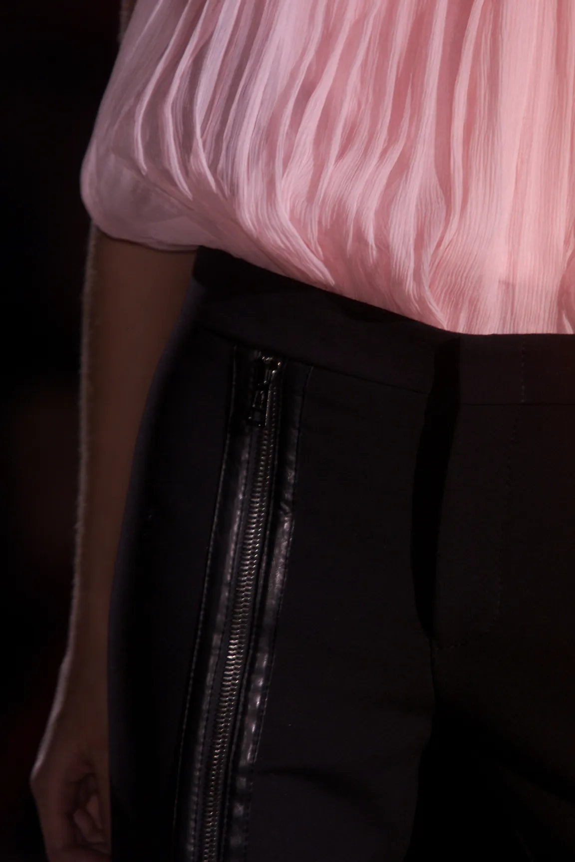Gucci Tom Ford FW01 Runway Look 4 Pink Sheer Silk Chiffon Top
