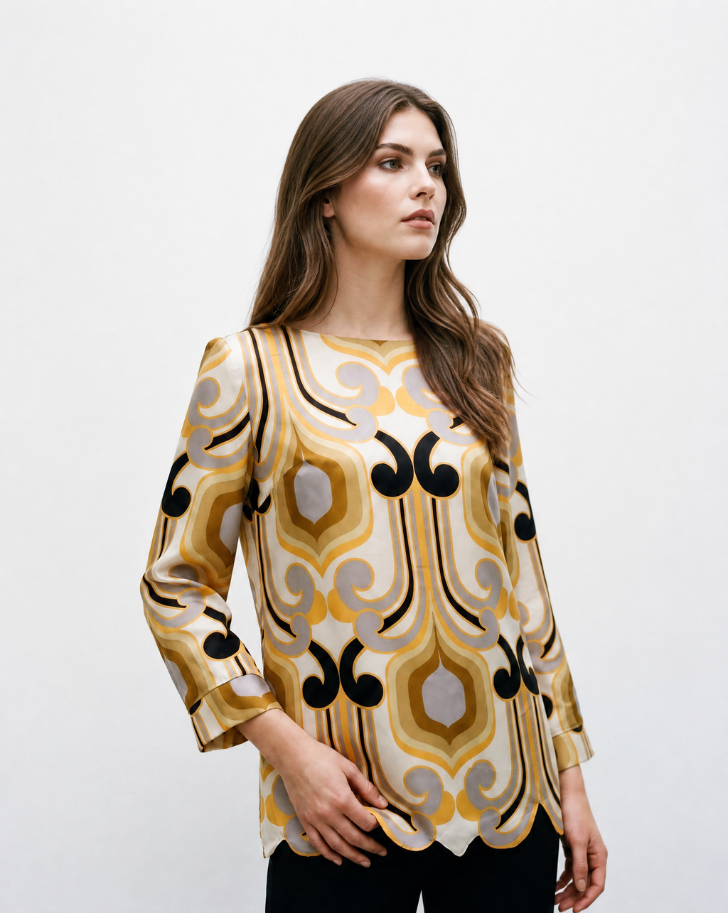 Miu Miu SS 2005 Runway Silk Print Tunic