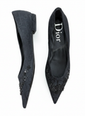 Christian Dior Embellished Logo Ballet Flats