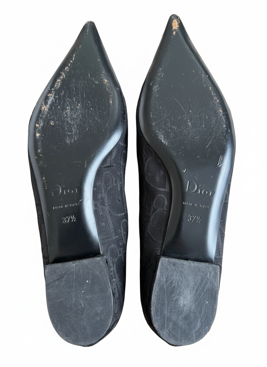 Christian Dior Embellished Logo Ballet Flats
