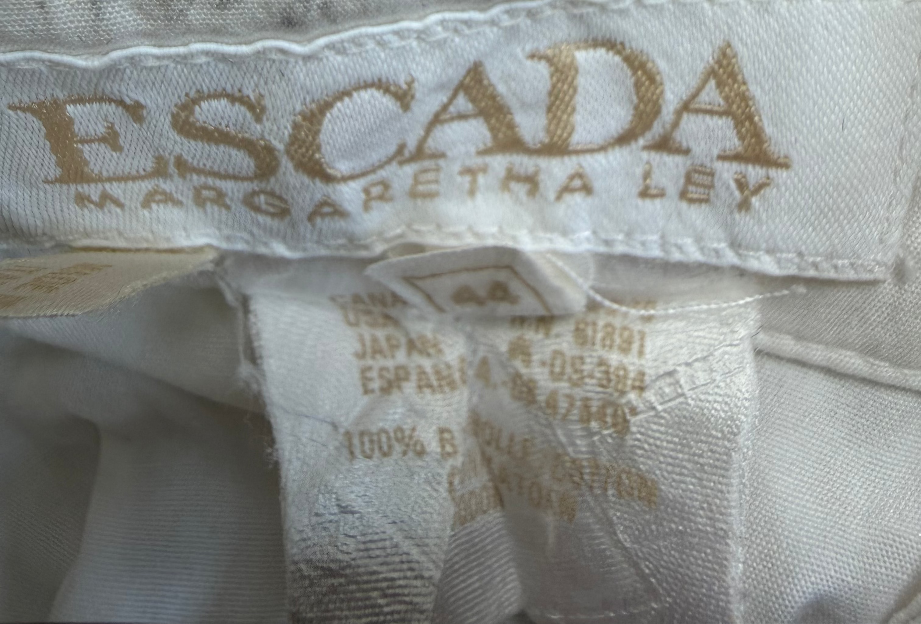 Vintage Escada by Margaretha Ley Italian White Heart Collar Cotton Blouse