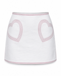 Vintage Y2K Moschino Jeans White Heart Pocket Mini Skirt Pink Stitching