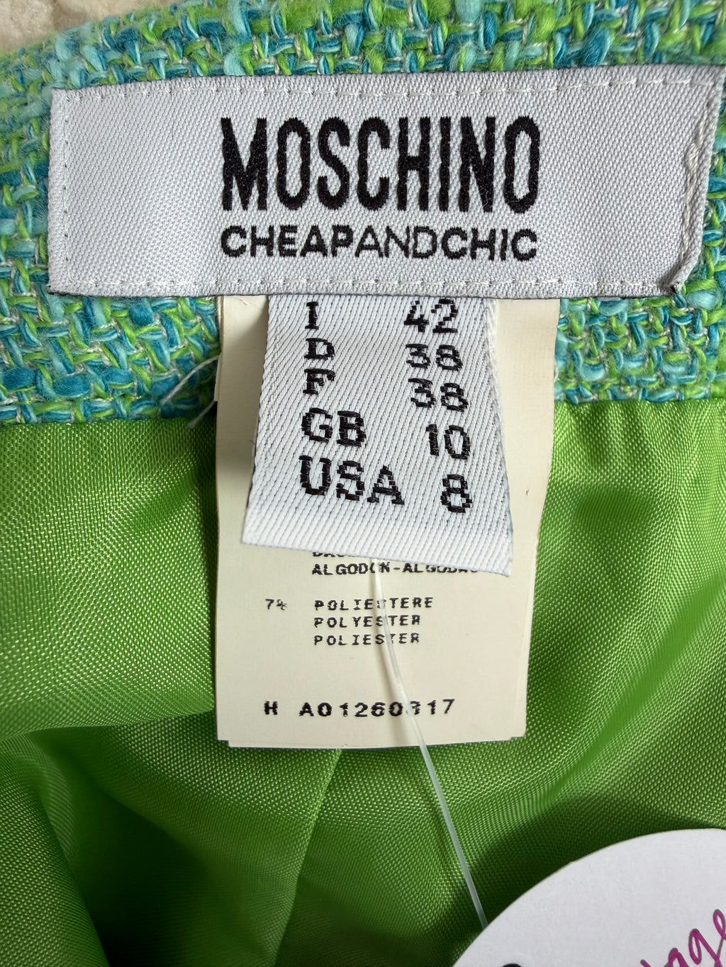 Y2K Moschino Cheap and Chic Woven Cotton Skirt