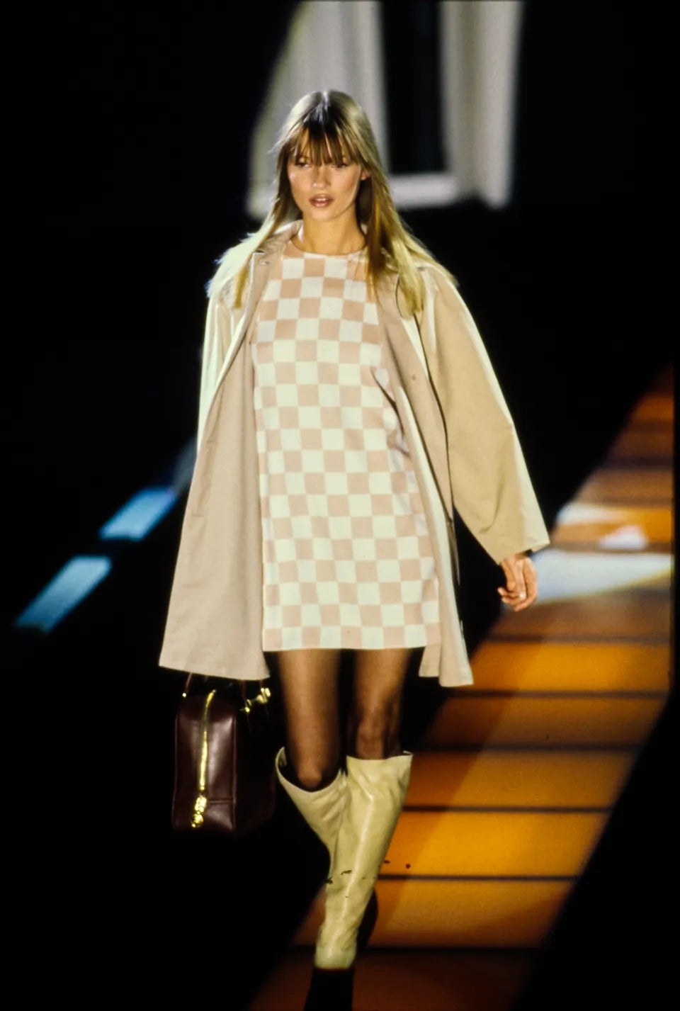Gianni Versace Couture FW 1995 Runway Checkerboard Mini Skirt