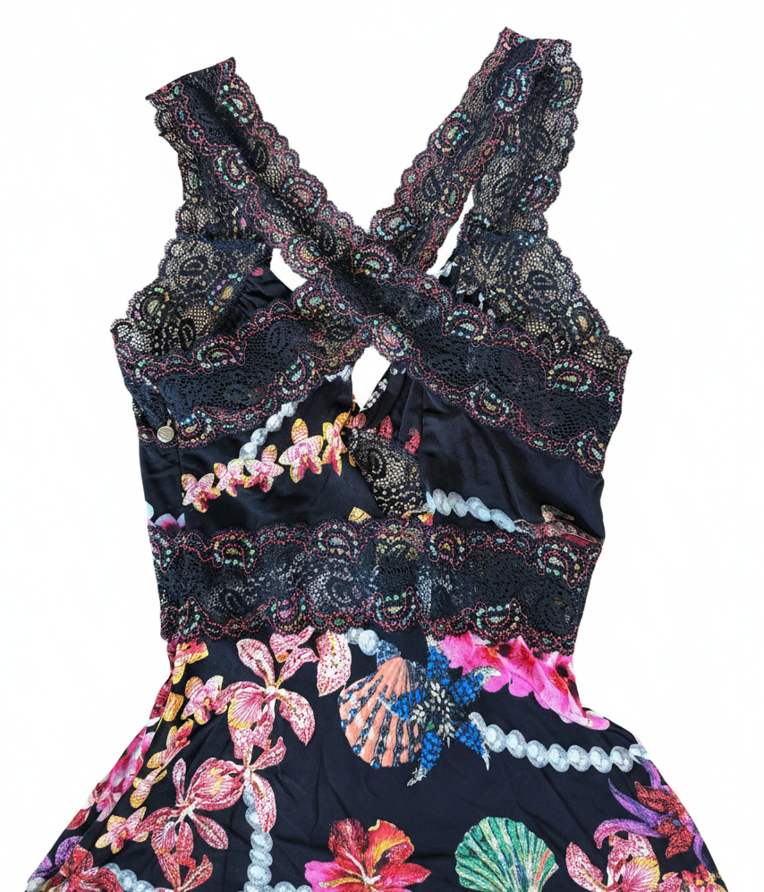 Just Cavalli Orchid & Lace Slip Dress