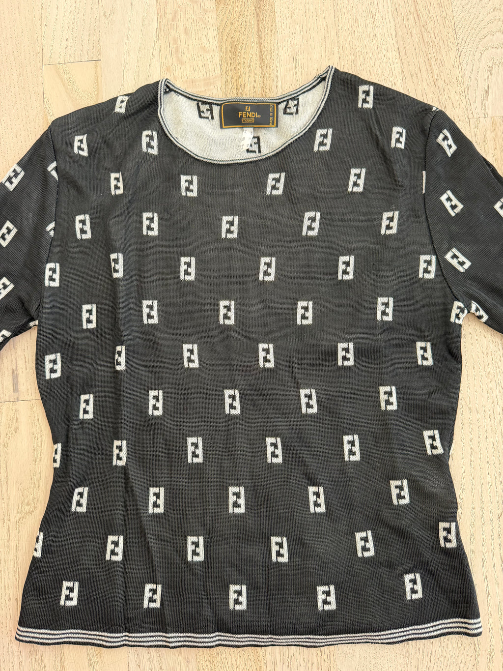 Vintage Fendi FF Zucca Monogram Knit Tee- late 90s