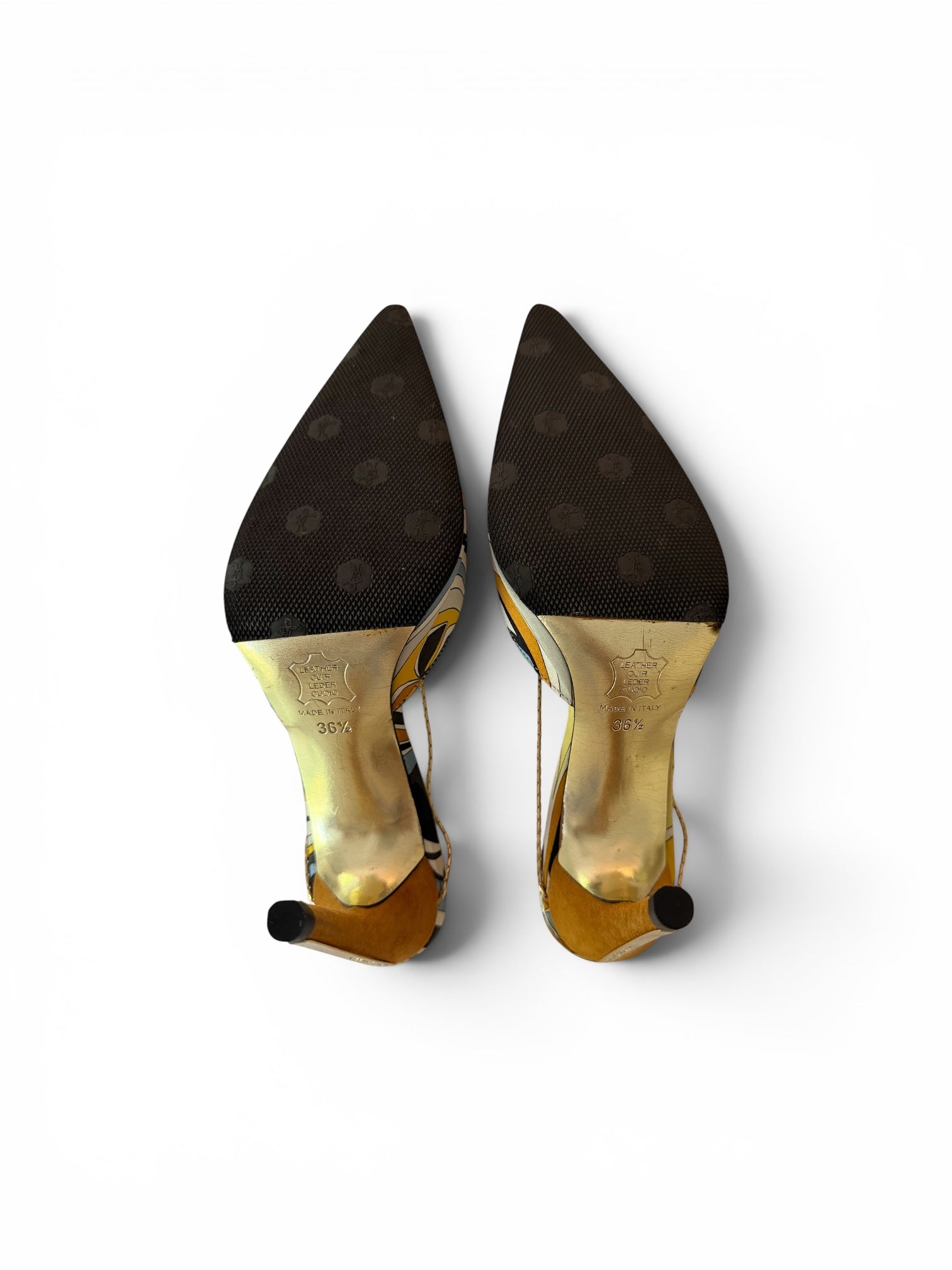 Emilio Pucci Abstract Print Satin Slingback Pumps