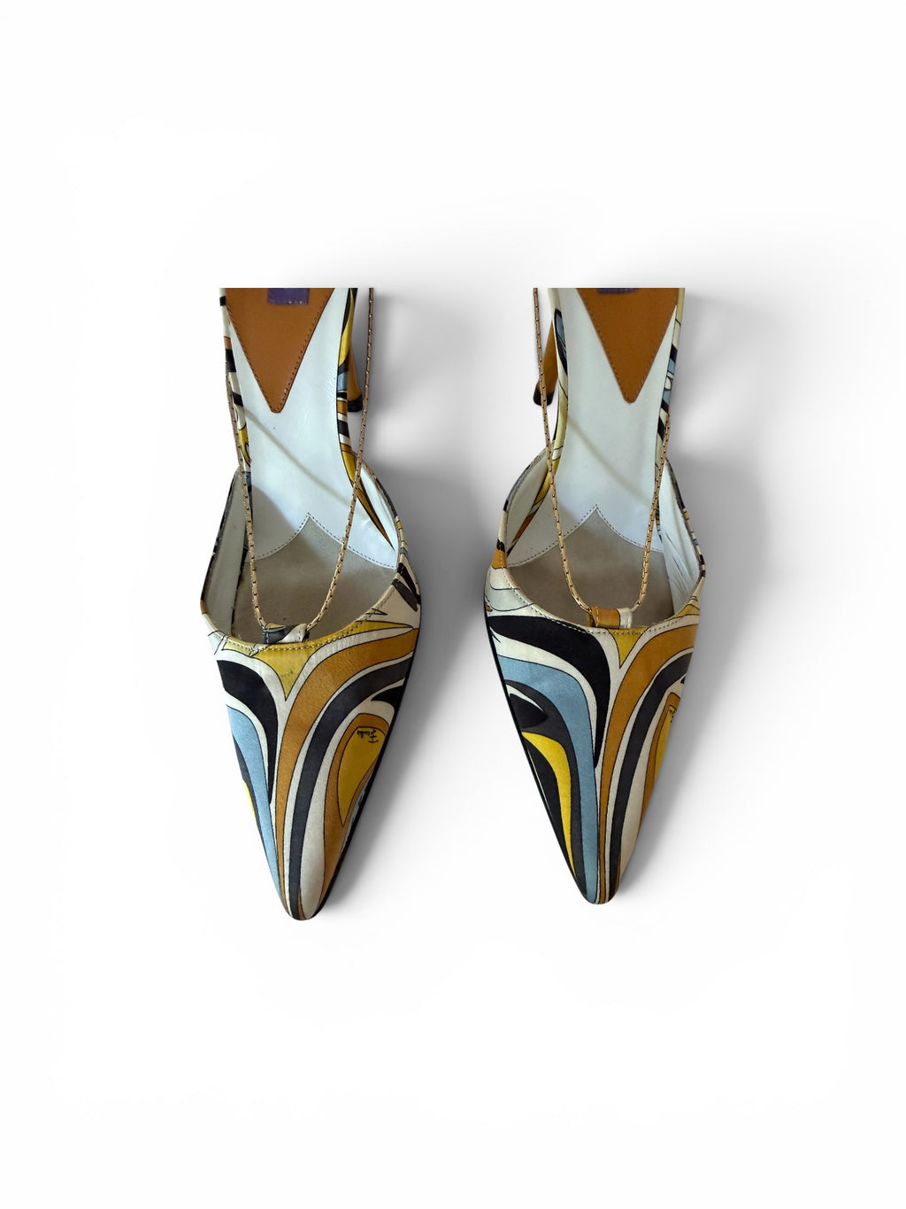 Emilio Pucci Abstract Print Satin Slingback Pumps