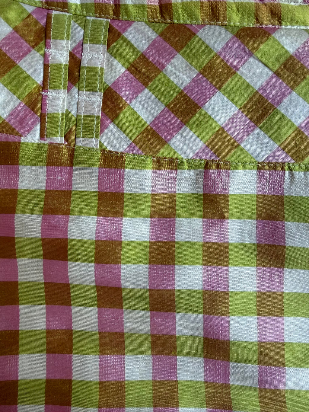 Vintage Late 1990s / Y2K Emozioni Italian Silk Plaid Skirt