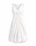 Prada White Bubble Hem Rosette Dress – Spring/Summer 2006