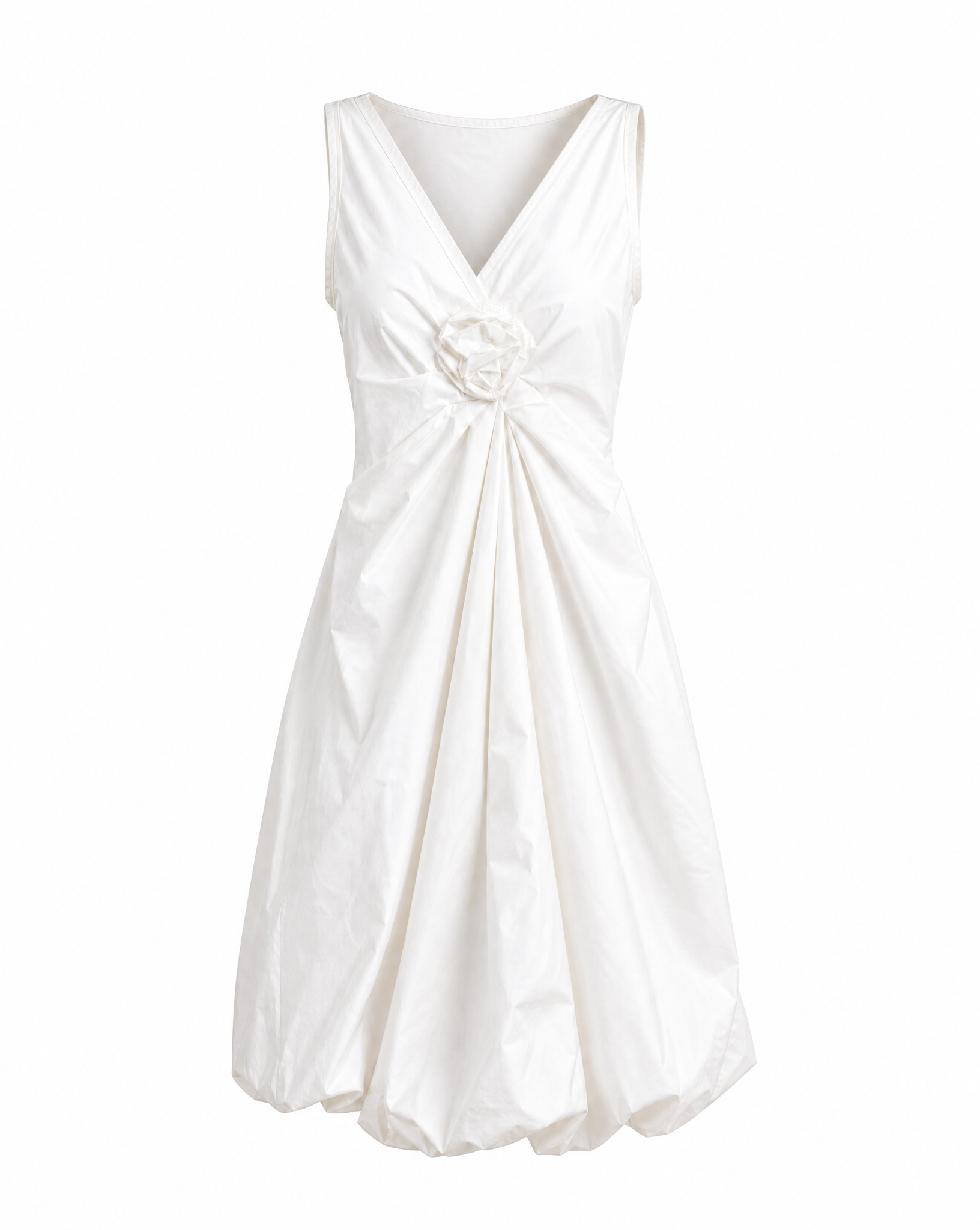 Prada White Bubble Hem Rosette Dress – Spring/Summer 2006