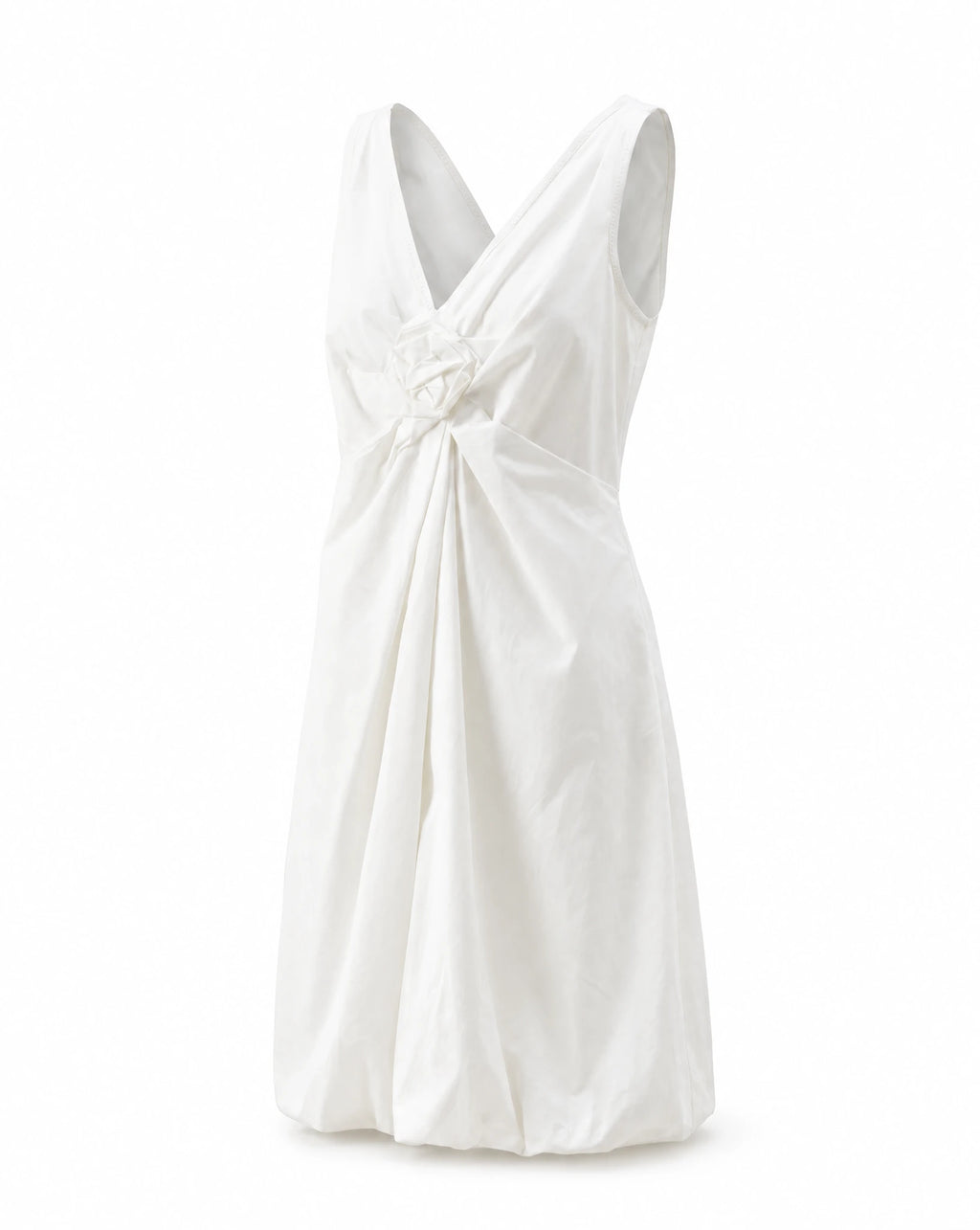 Prada White Bubble Hem Rosette Dress – Spring/Summer 2006