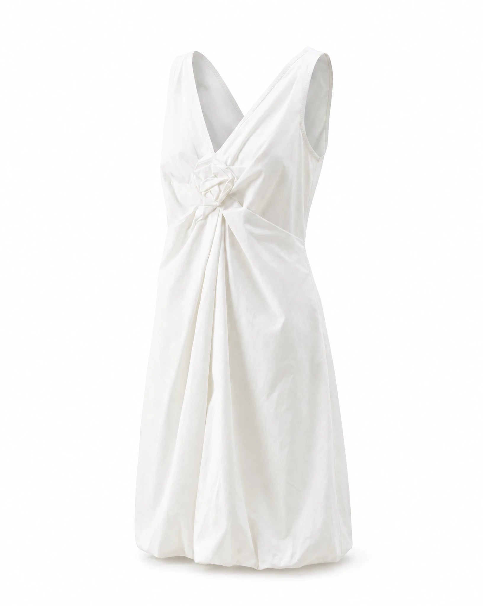 Prada White Bubble Hem Rosette Dress – Spring/Summer 2006