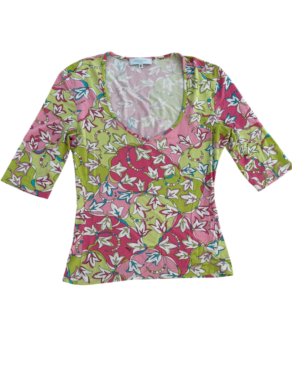 Emilio Pucci Floral Print T-shirt | Y2K