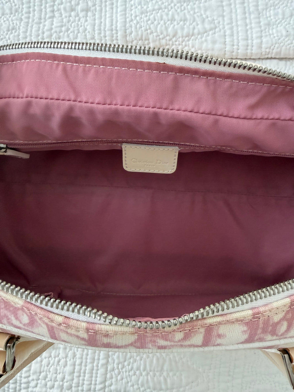 Christian Dior Girly Chic No. 1 Pink Trotter Monogram Boston Bowling Bag | Galliano Era | 2004