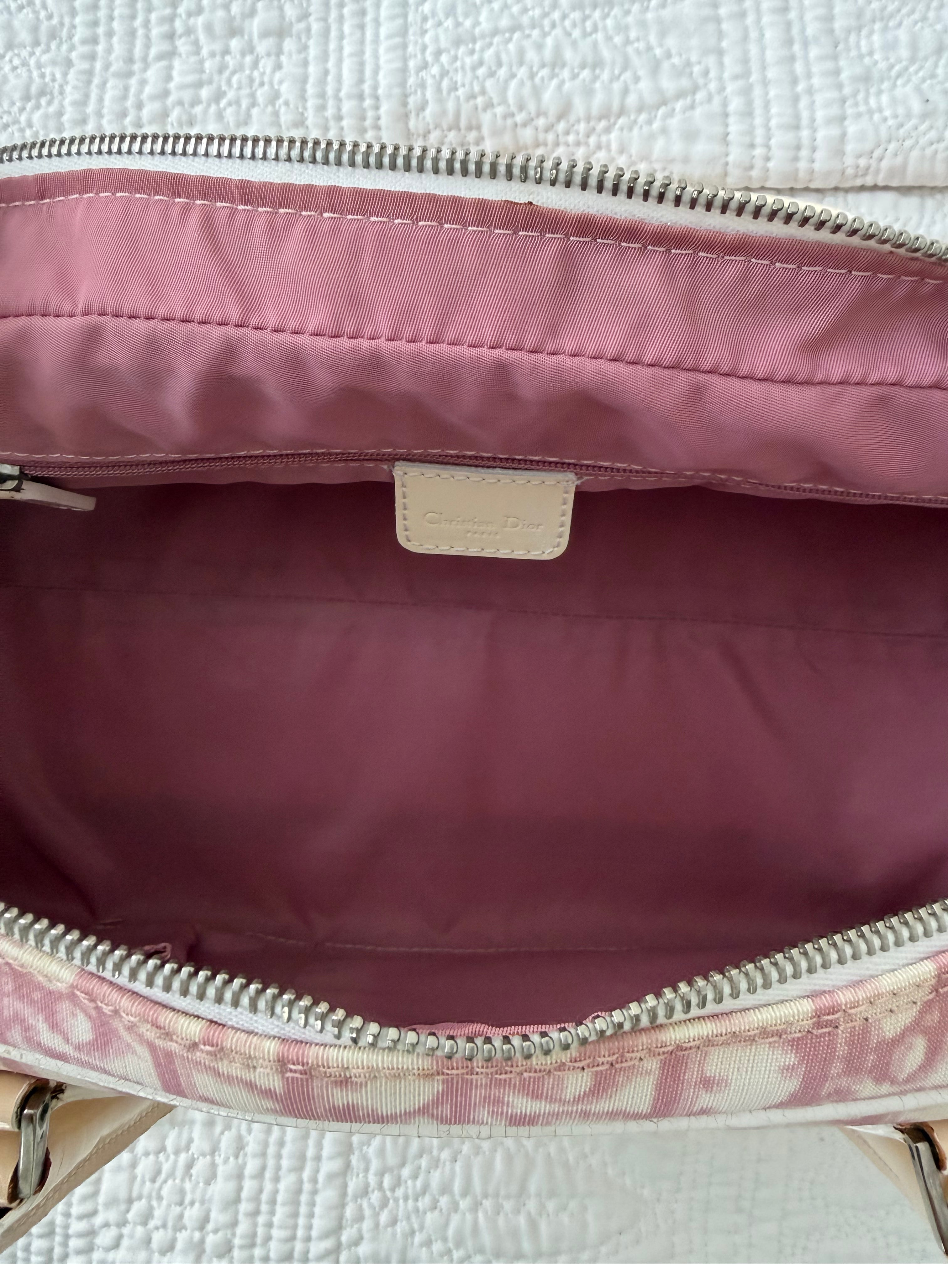 Christian Dior Girly Chic No. 1 Pink Trotter Monogram Boston Bowling Bag | Galliano Era | 2004