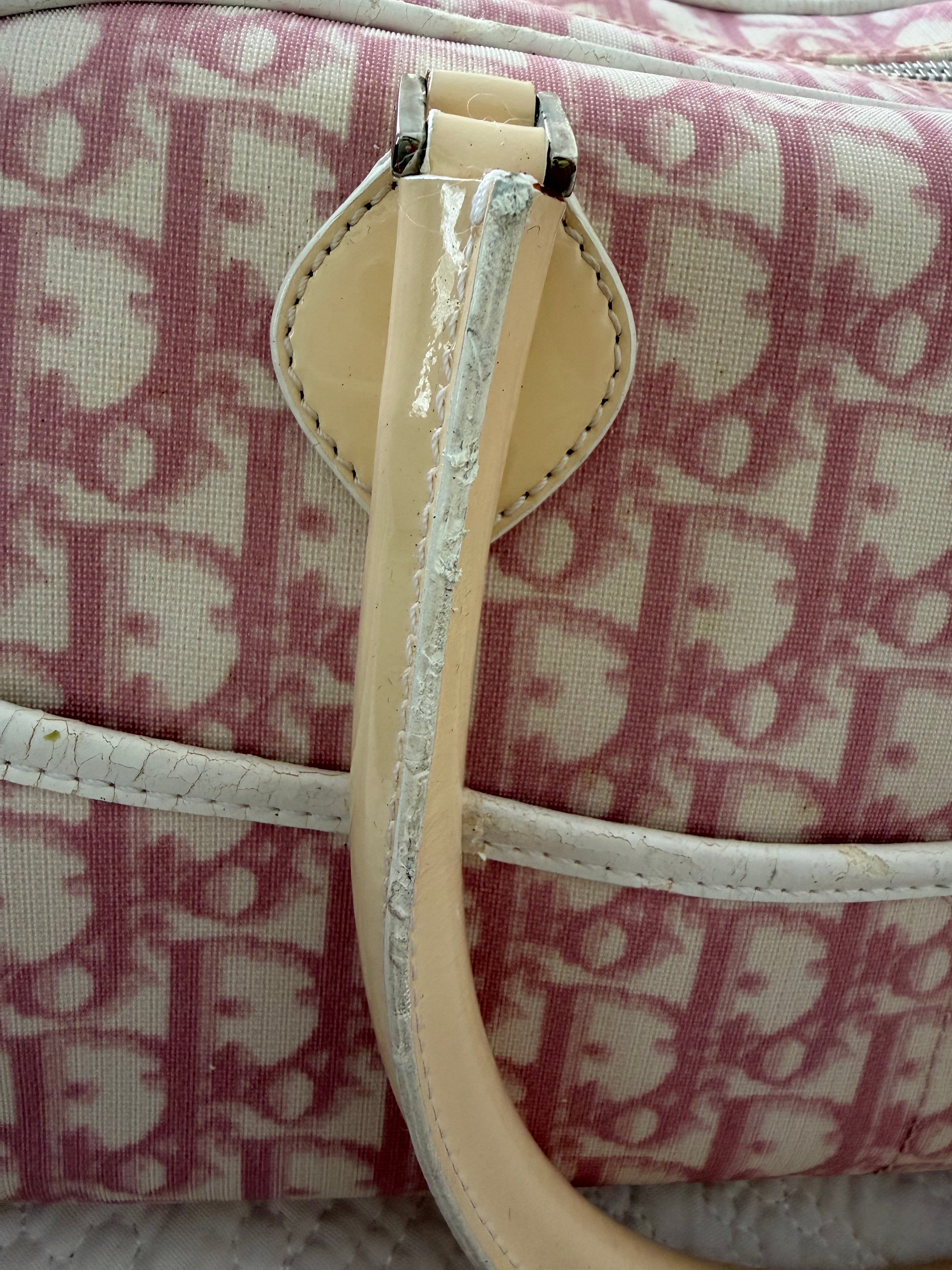 Christian Dior Girly Chic No. 1 Pink Trotter Monogram Boston Bowling Bag | Galliano Era | 2004