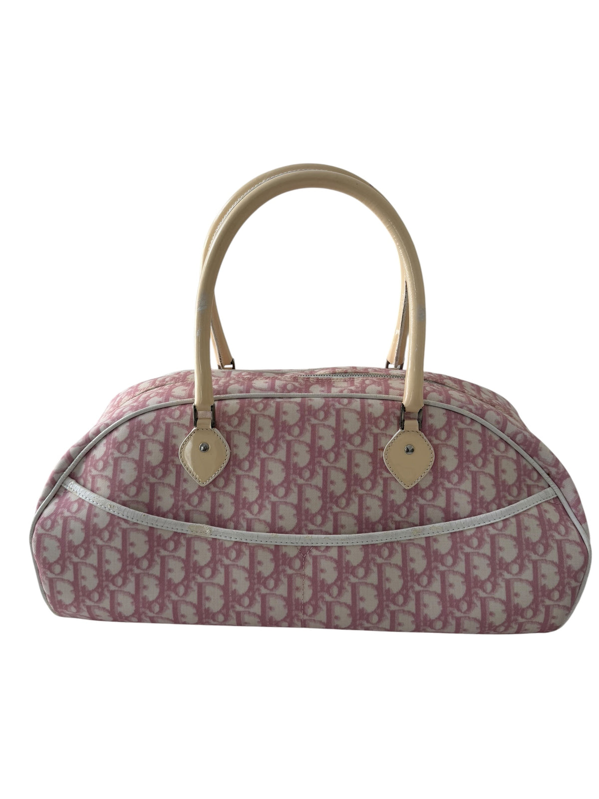 Christian Dior Girly Chic No. 1 Pink Trotter Monogram Boston Bowling Bag | Galliano Era | 2004