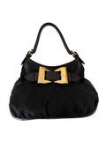 Gucci Black GG Canvas Bow Hobo Shoulder Bag | Tom Ford Era