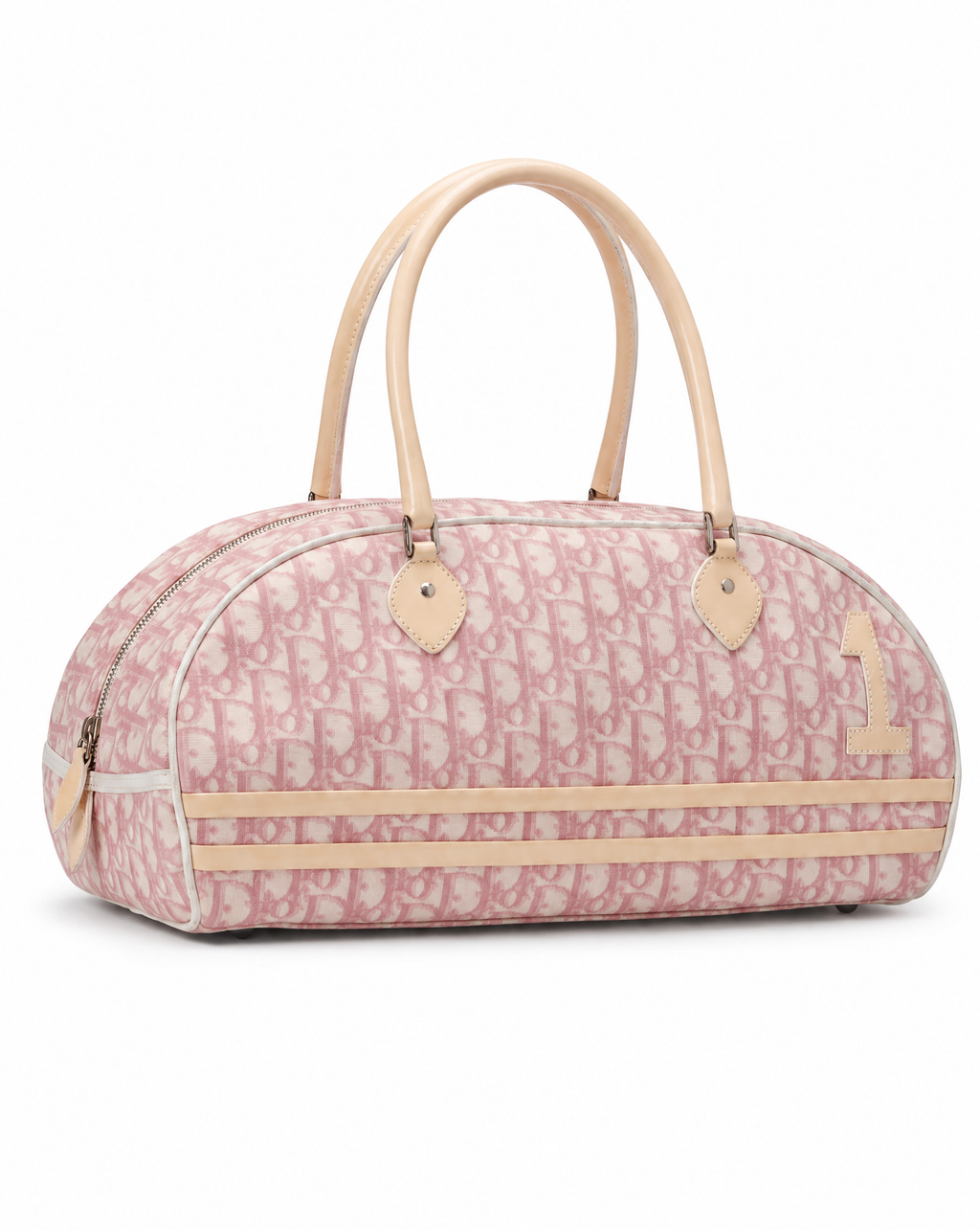 Christian Dior Girly Chic No. 1 Pink Trotter Monogram Boston Bowling Bag | Galliano Era | 2004