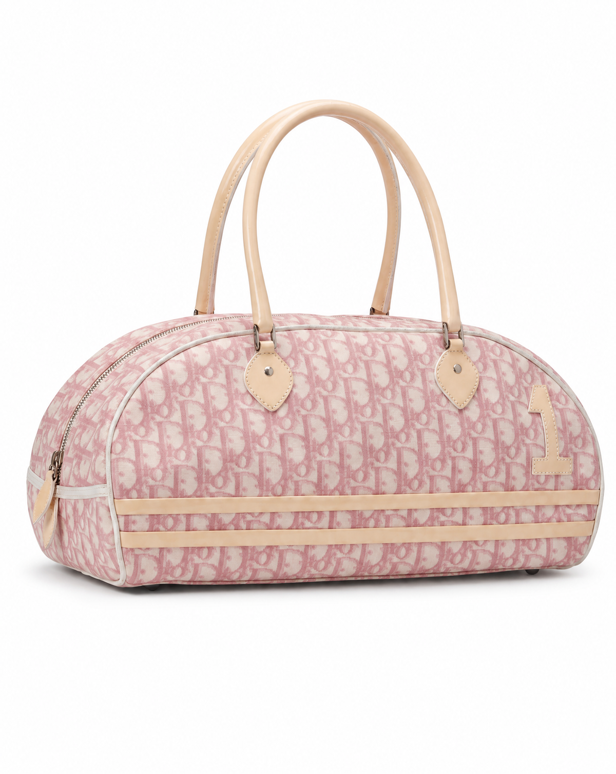 Christian Dior Girly Chic No. 1 Pink Trotter Monogram Boston Bowling Bag | Galliano Era | 2004