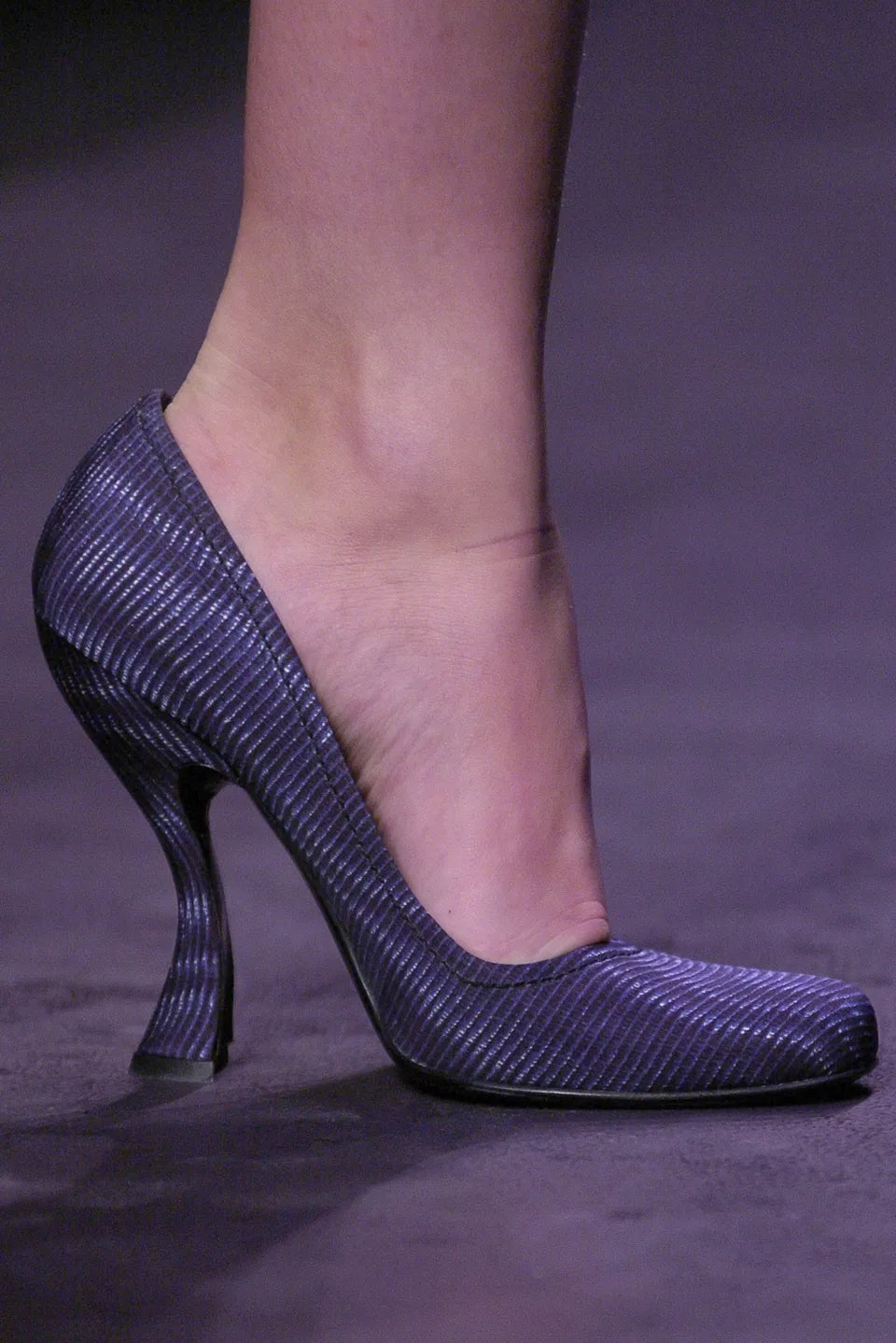 Prada Fall/Winter 2004 Runway Look 49 Sculptural Curved Heel Pumps