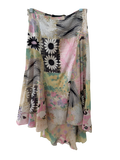 Vintage Y2K Just Cavalli Silk Patchwork Floral Asymmetrical Midi Skirt