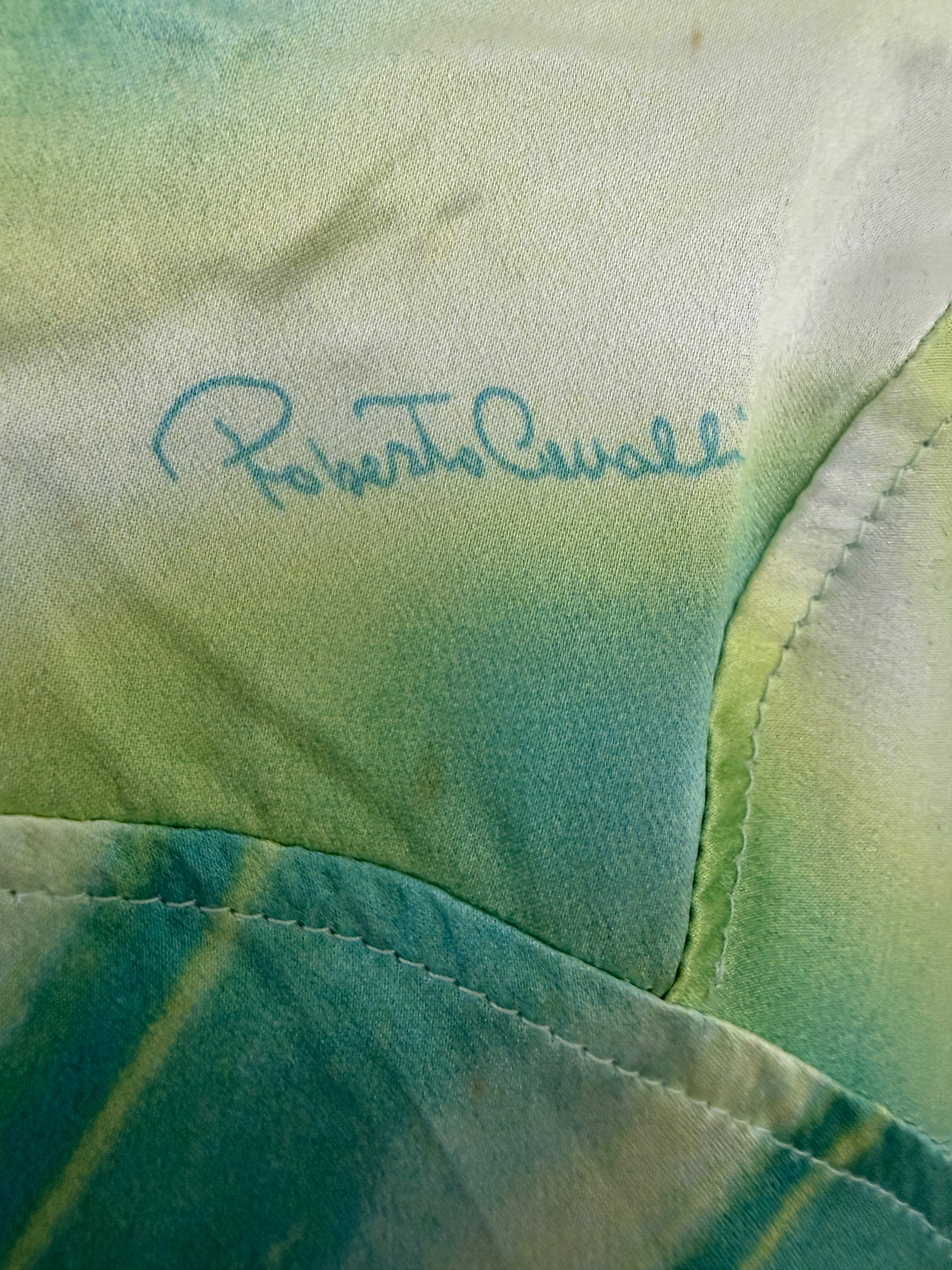 Vintage SS 2001 Roberto Cavalli Silk Abstract Asymmetrical Skirt