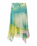 Vintage SS 2001 Roberto Cavalli Silk Abstract Asymmetrical Skirt