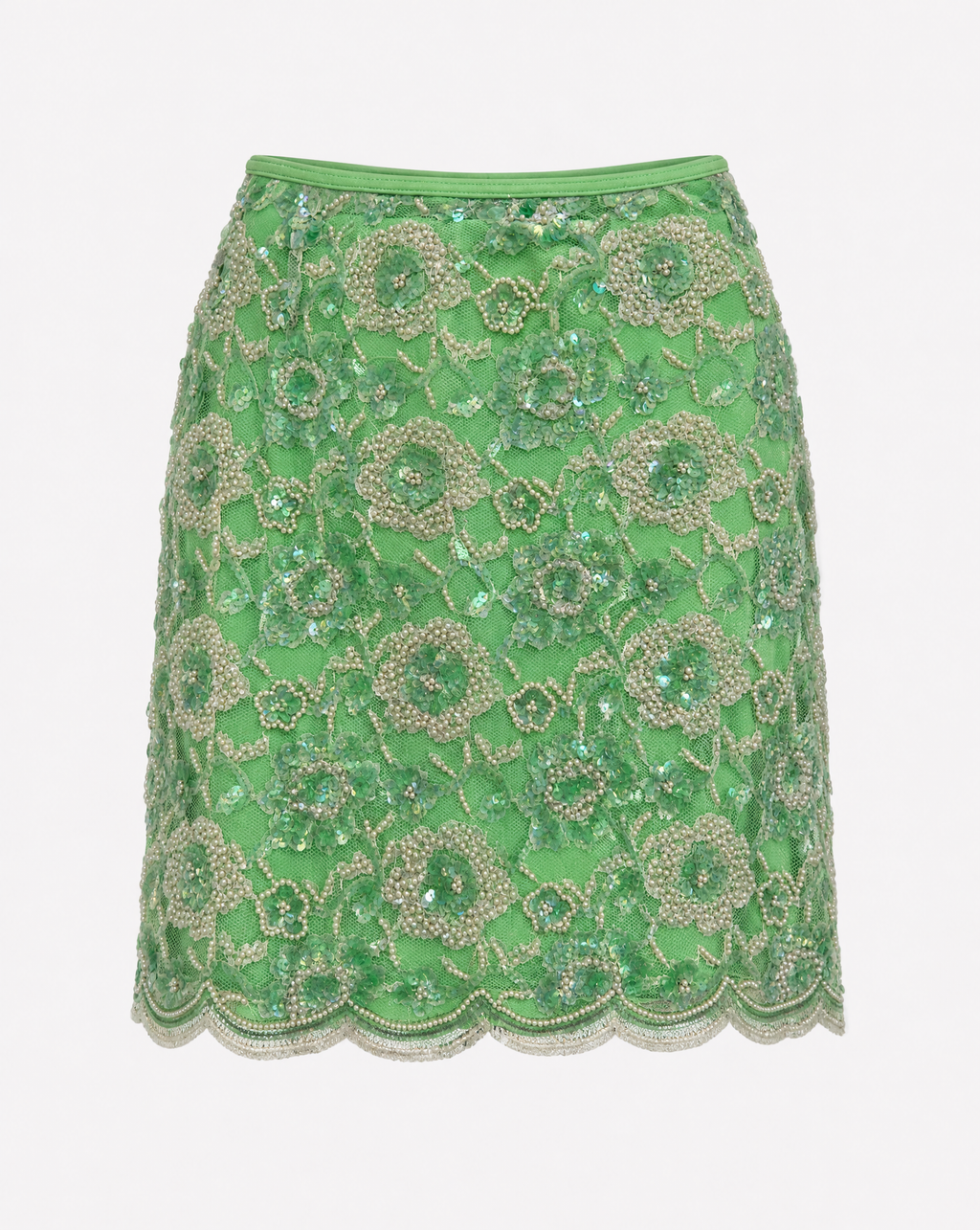 Vintage 1990s La Perla Ritmo di Perla Beaded Sequin Floral Skirt – Made in Italy