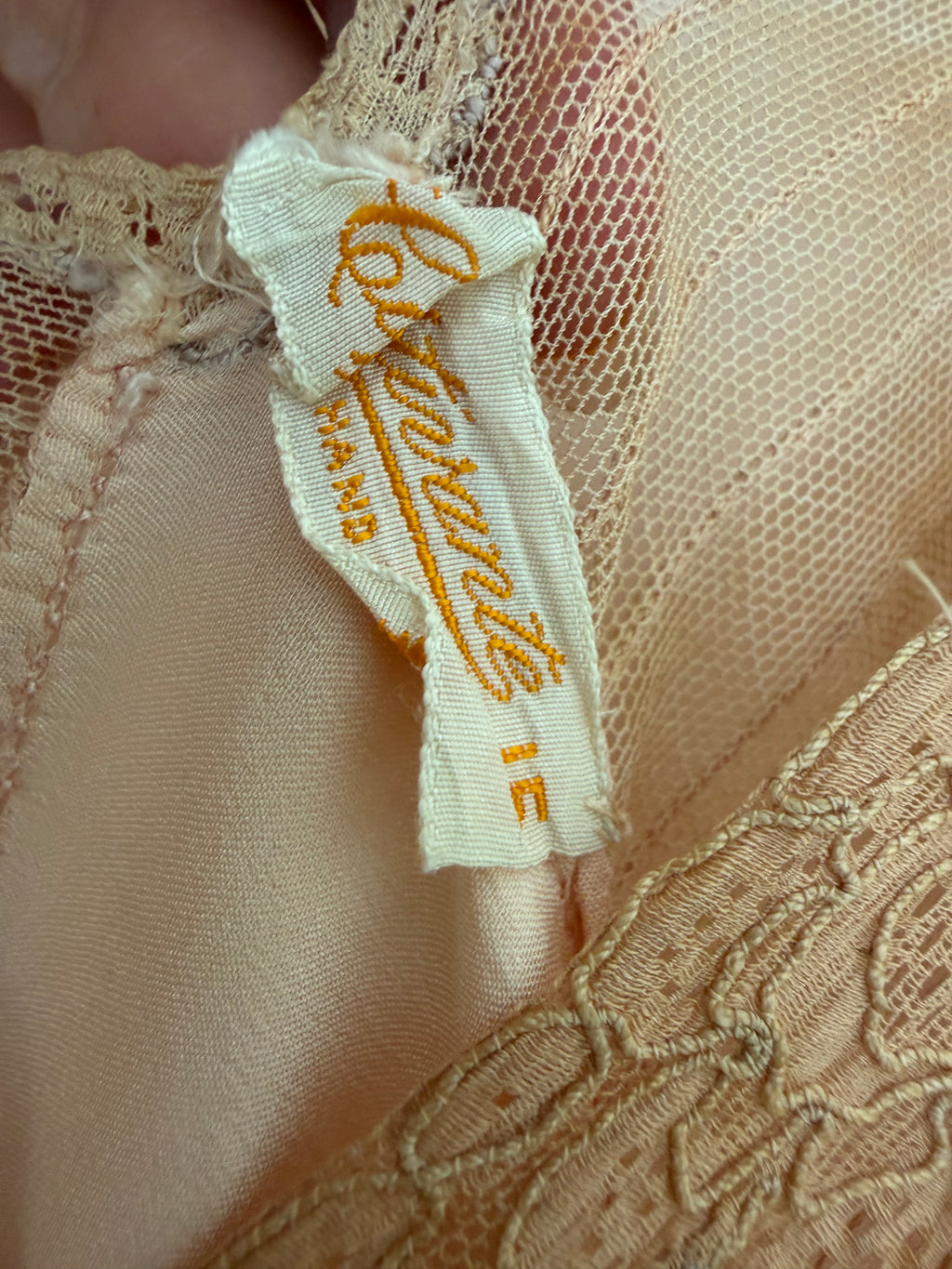 1930s–1940s Blush Silk & Lace Bias-Cut Peignoir Set — Gown + Bed Jacket