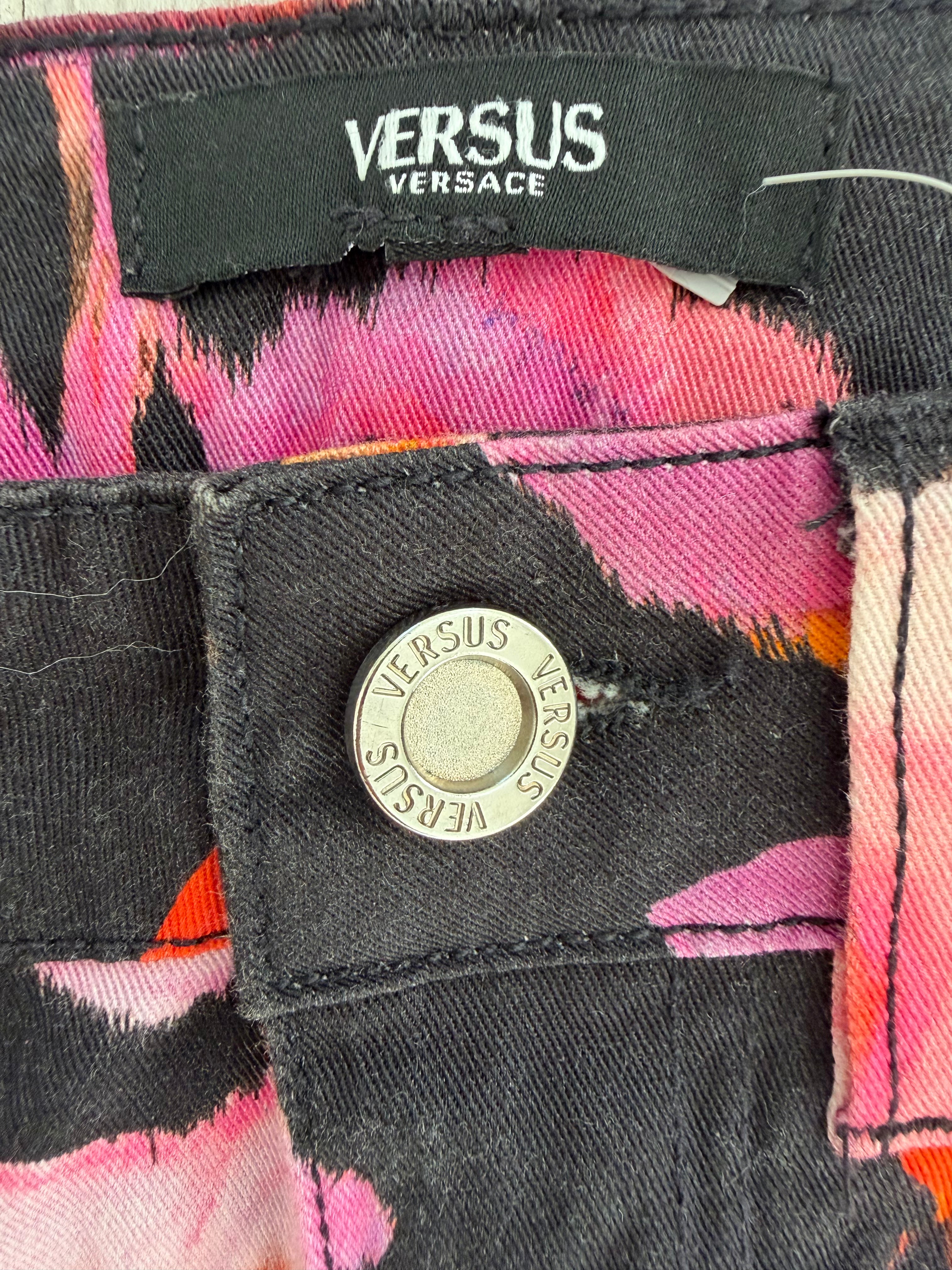 Versus Versace 2012 Floral Print Stretch Cotton Pants