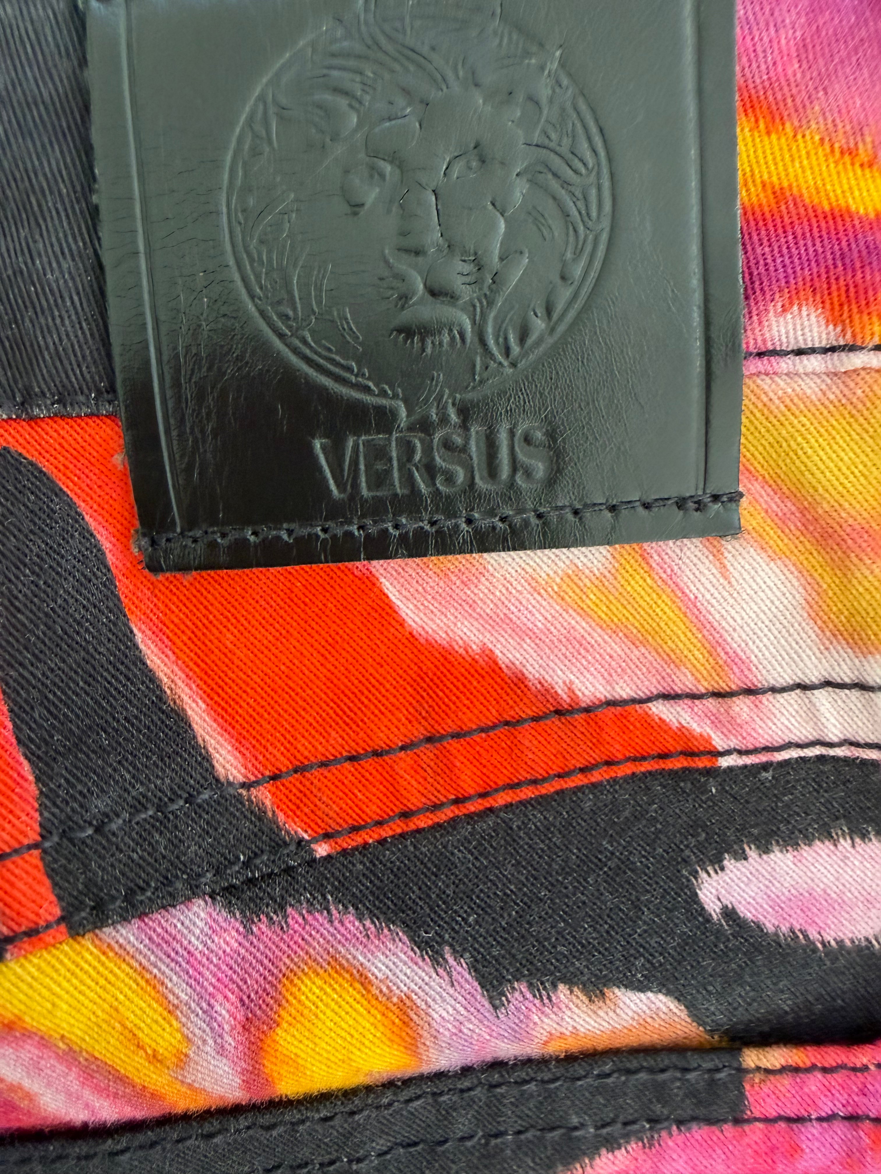 Versus Versace 2012 Floral Print Stretch Cotton Pants