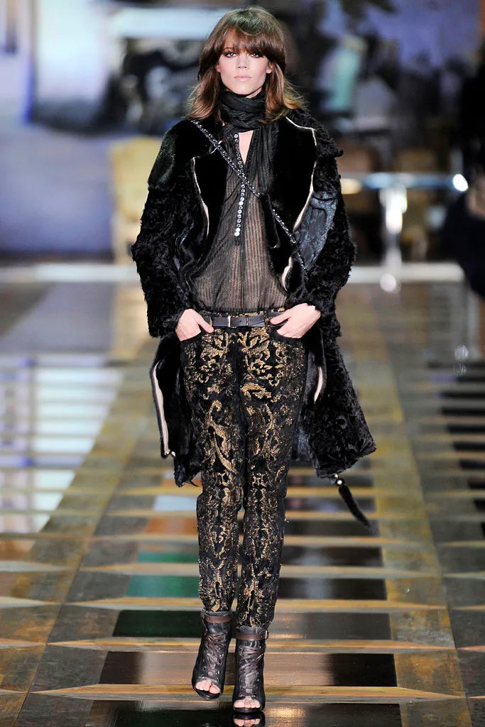 Roberto Cavalli Fall/Winter 2010 Runway Silk Brocade Pants – Look 4 – Size IT 42 / US 6