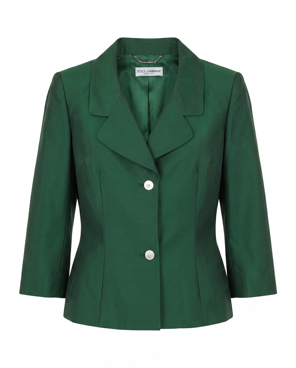 Dolce & Gabbana SS1996 Look 57 Runway Emerald Silk Jacket