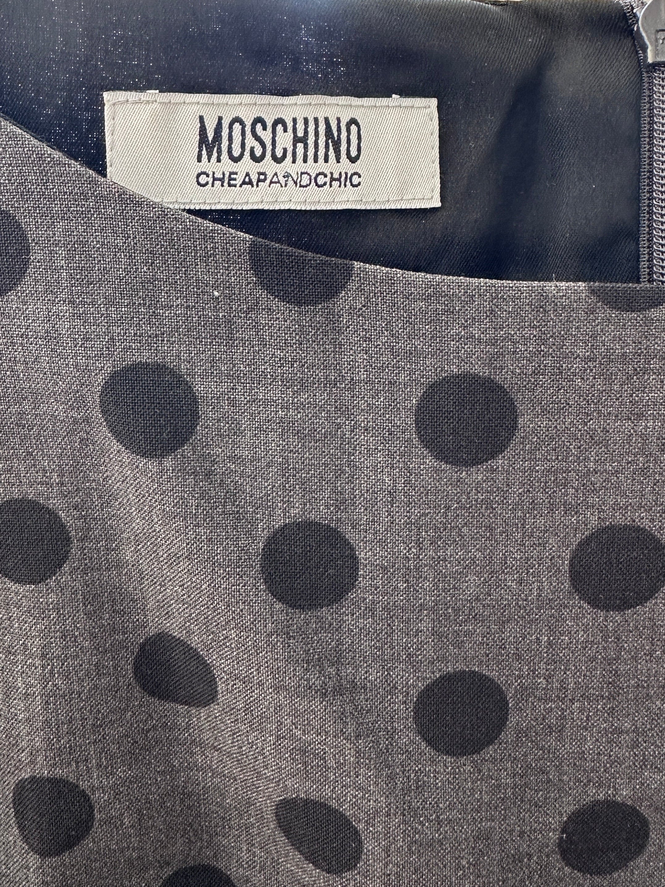 MOSCHINO Cheap & Chic Polka Dot Bow Sheath Dress