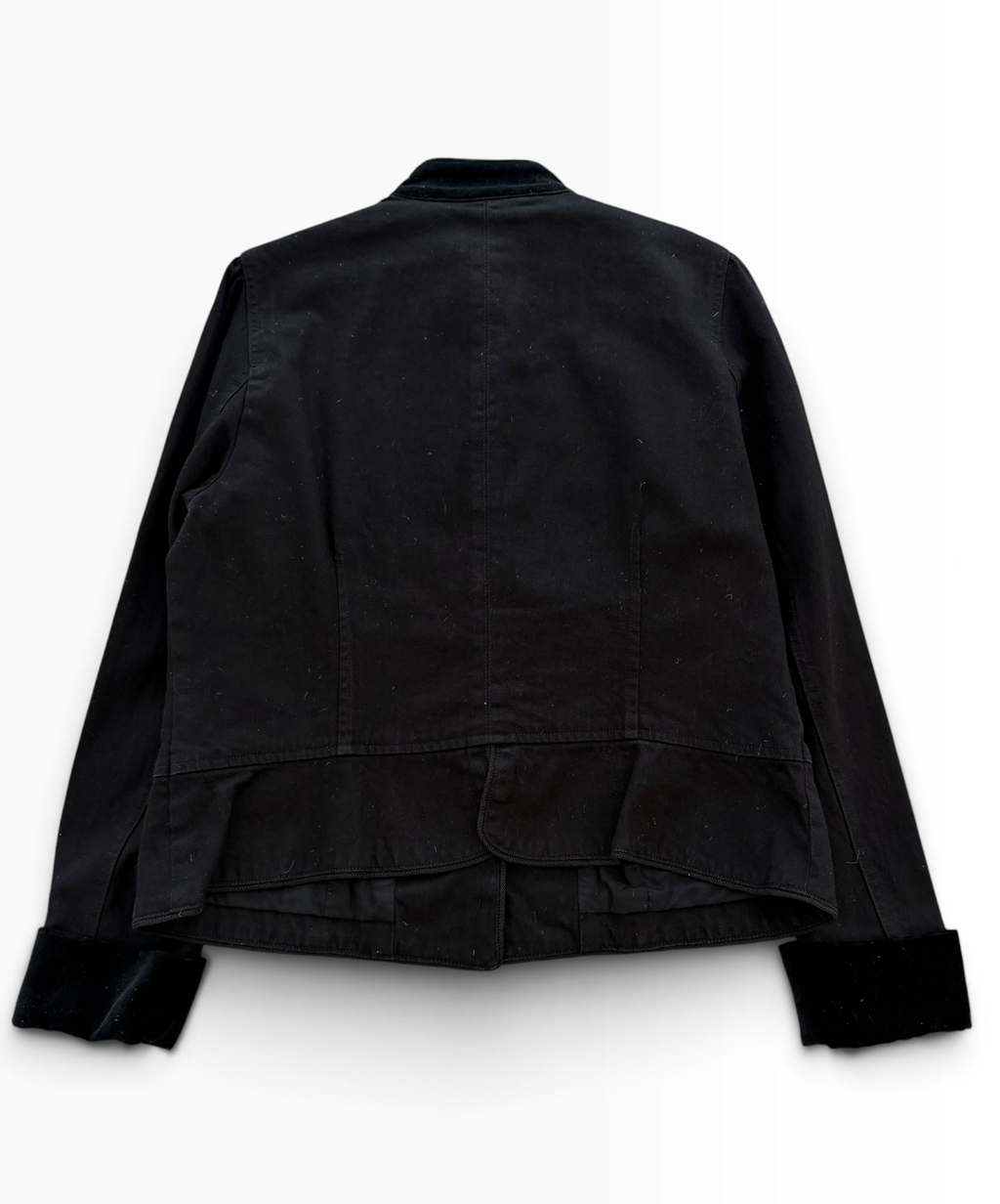 Y2K Ralph Lauren Lauren Jeans Co. Black Embroidered Velvet Trim Jacket