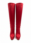 Gucci Red Stretch Platform Knee-High Boots