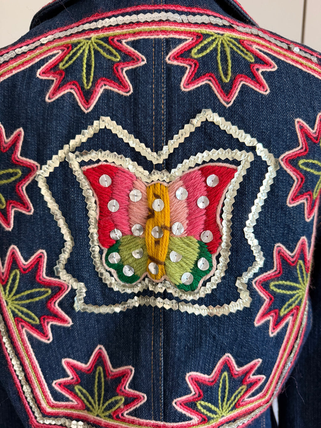 Christian Dior by John Galliano 2006 Embroidered Butterfly Denim Blazer