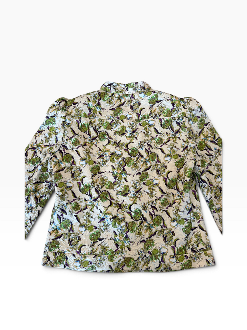 Roberto Cavalli Vintage Floral Silk Jacket with Sculptural Puff Shoulders