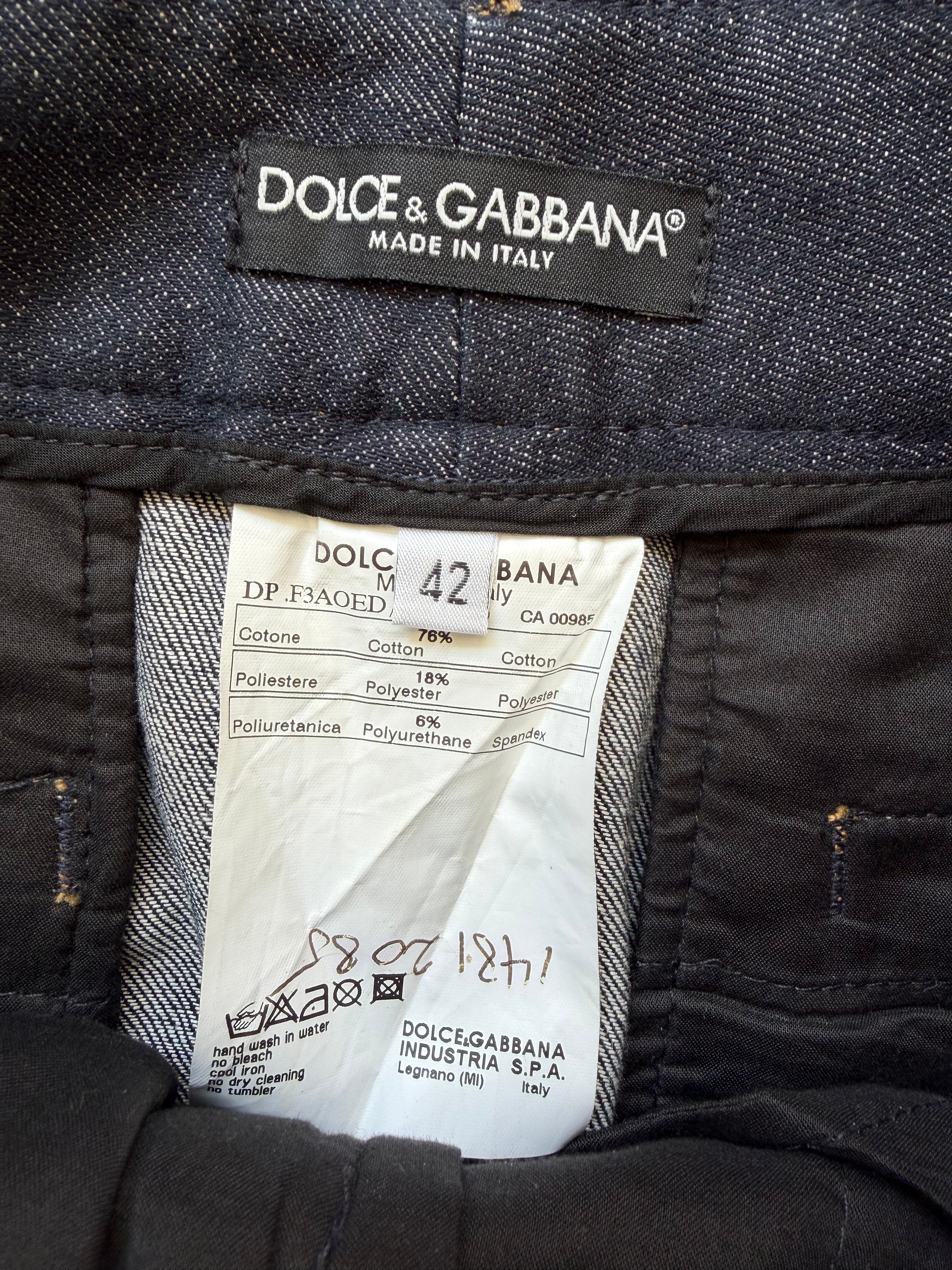 Dolce & Gabbana Faux Leather-Trimmed Sculptural Panel Denim Jeans – IT 42