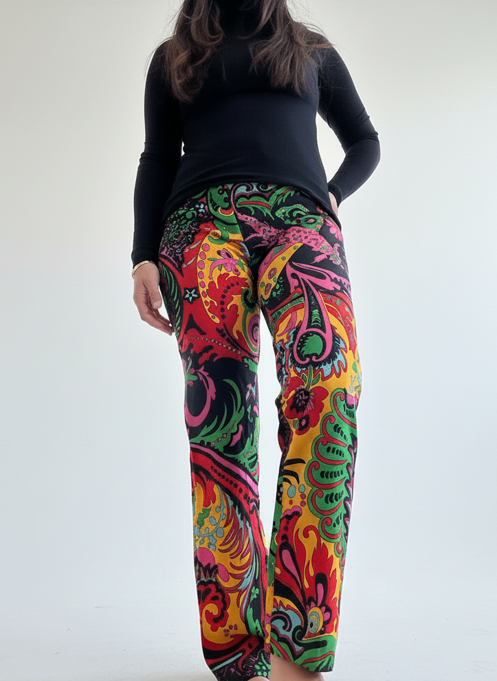 Vintage Moschino Couture Printed Pants — 90s Era